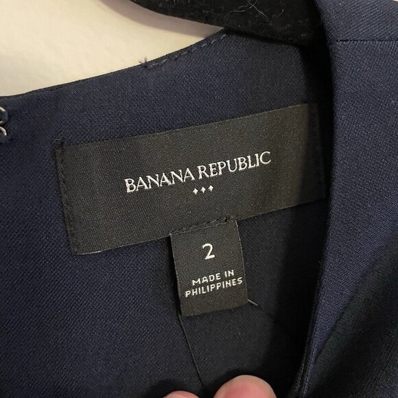 Banana Republic Factory 2 Navy Sleeveless Sculpted Knee-Length Sheath Dress NWT - Picture 6 of 12